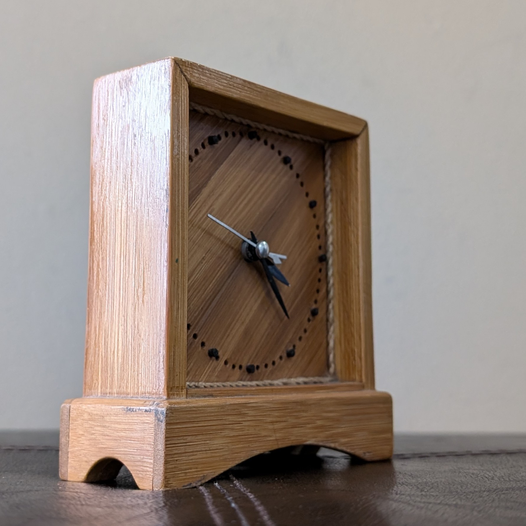 3/4 View of Wooden Clock