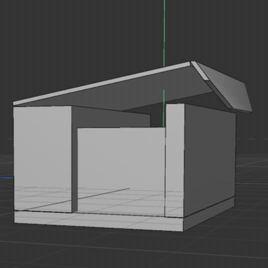 Side view of glasses case in Cinema4D.<br>
                I recreated the likeness of the flap by adjusting the edges and points in the Model mode.