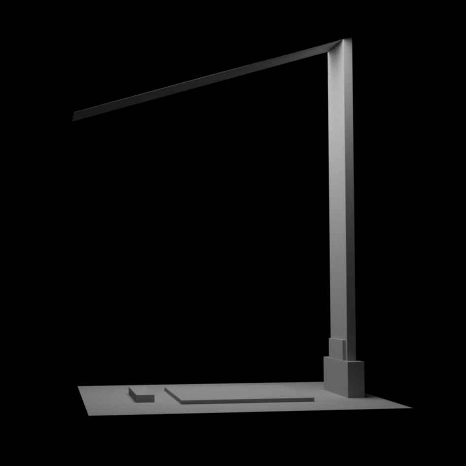 Side view of lamp in Cinema4D.<br>
                This was exported with the basic render viewport.