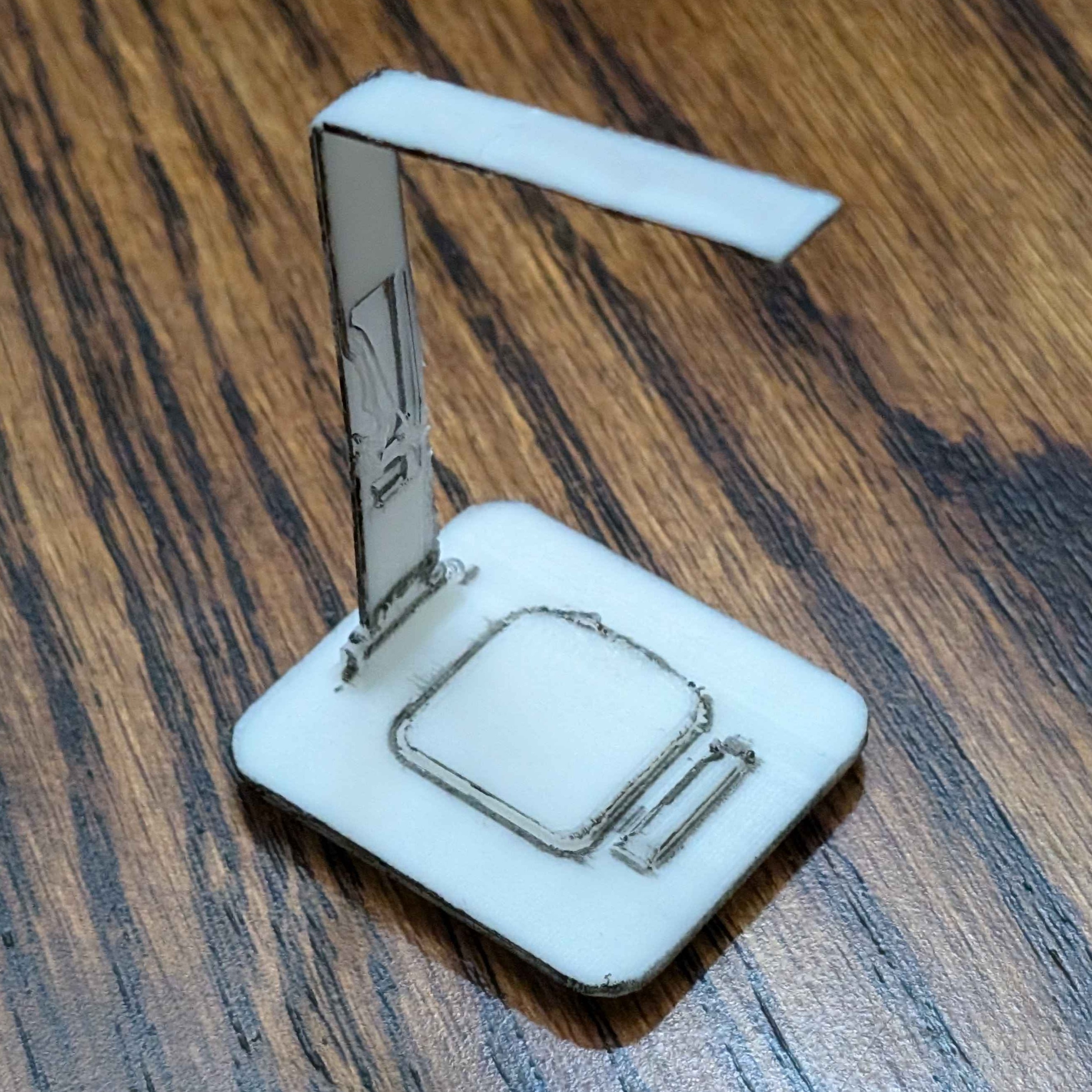 The 3D printed version of my digital desk lamp.