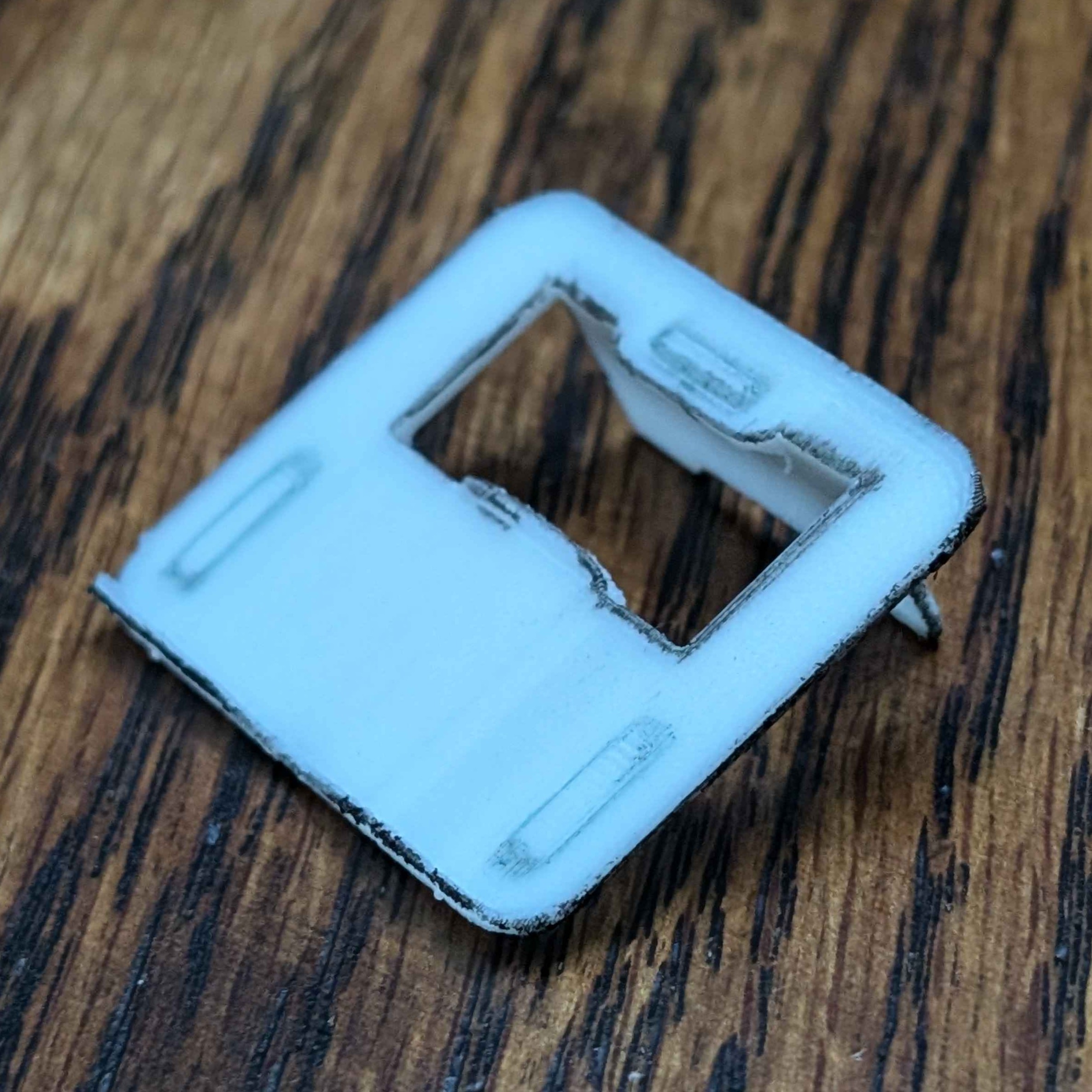 The 3D printed version of my tablet stand in a 3/4 angle.