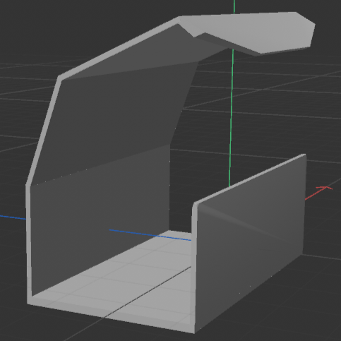 A very rough draft of the glasses case.<br>
                I positioned the segments (flaps) to help form the shape. I also rounded the corners of
                the front flap.