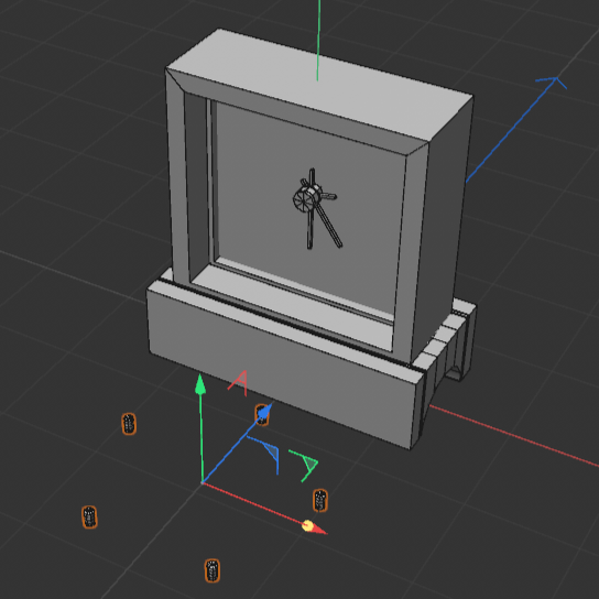 A rough render of the desk clock.<br>
                I used the clone tool to create the hour and minute digits as small cylinders.
                The minute digits are later used as a boolean.