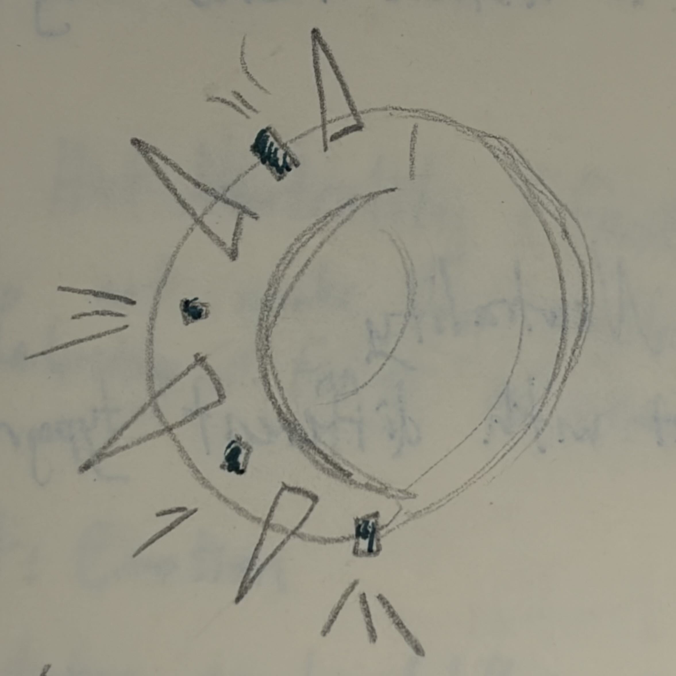 Rough thumbnail of a handmade felt spiked bracelet with LED lights.