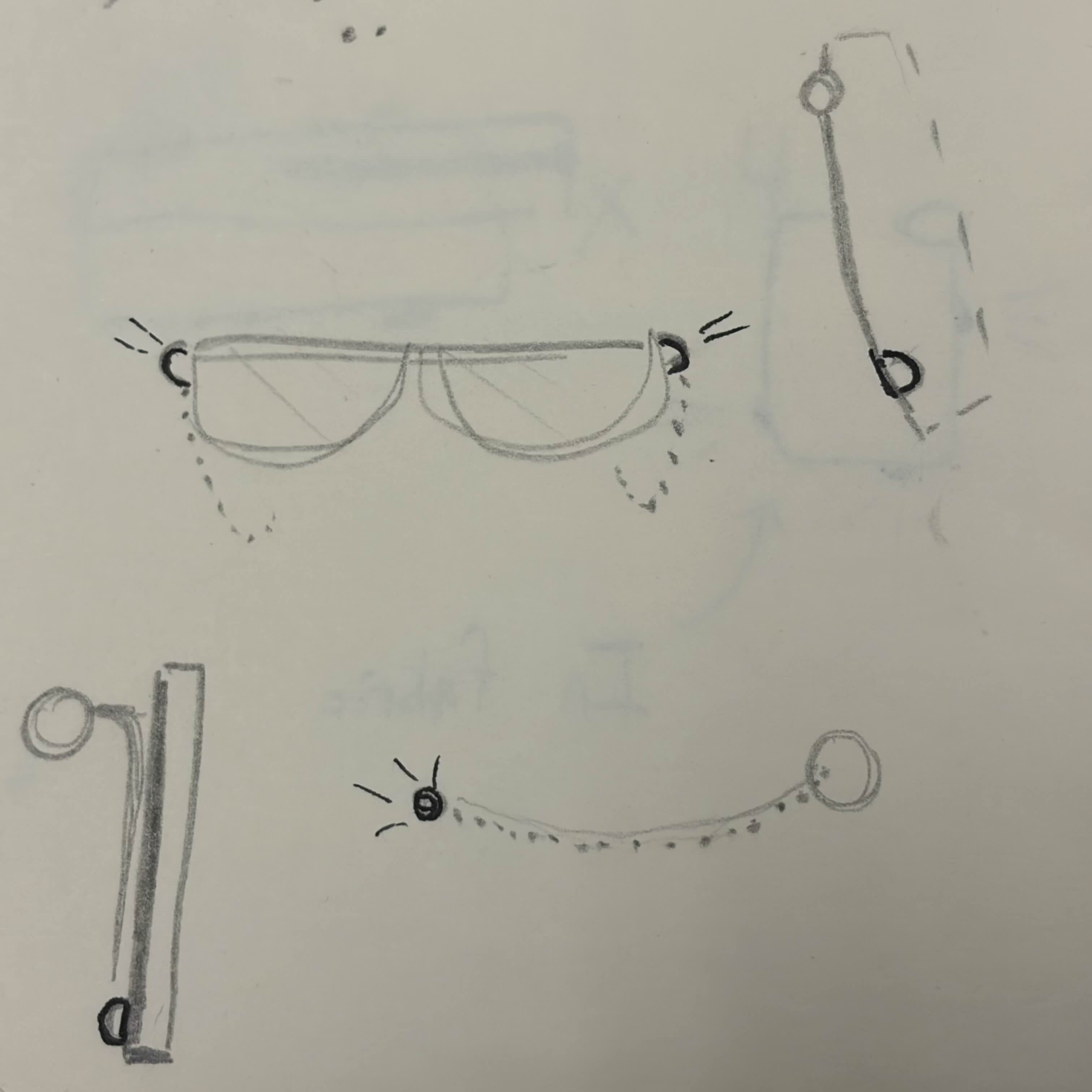 Brainstorming on the circuitry of the glasses.