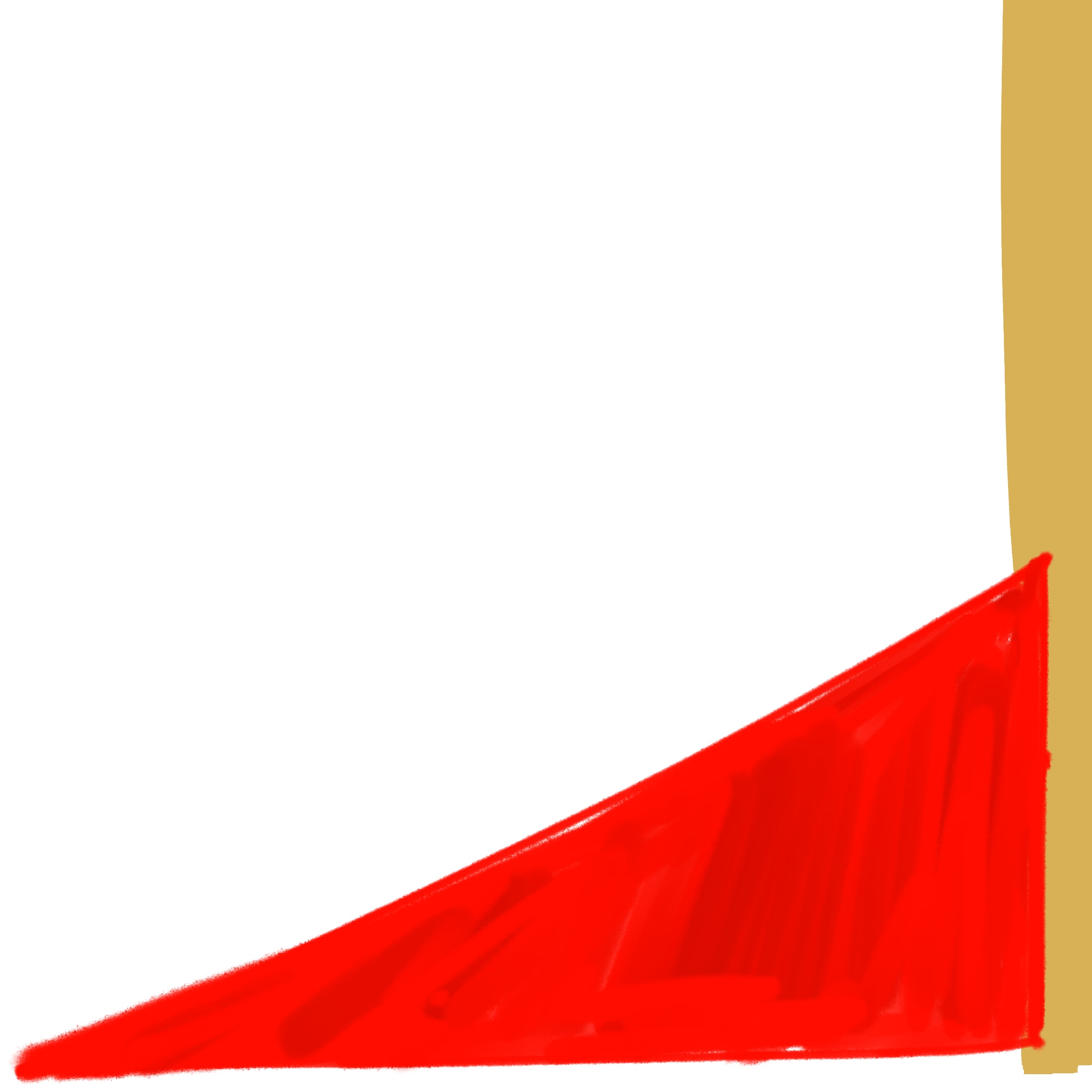 Prompt: Draw and colour a triangle to indicate that I see things with a glass half-full.