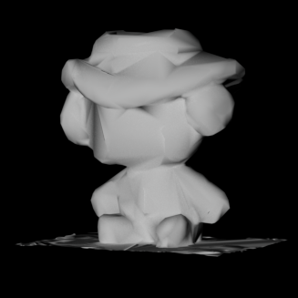 A low-poly image of my plushie without the textures.